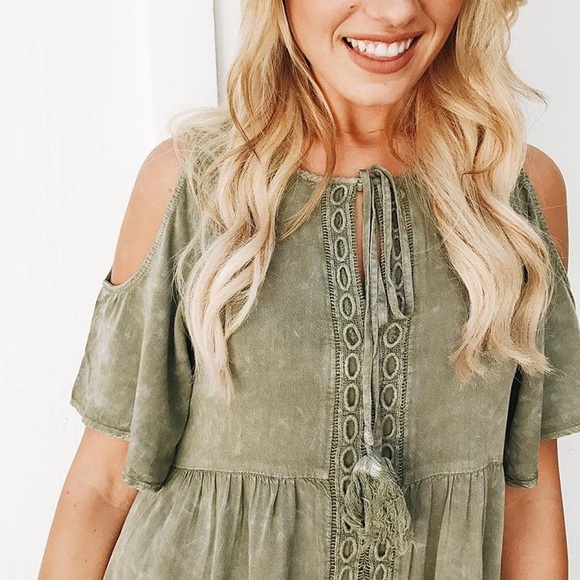 Carly Jean Los Angeles Dresses & Skirts - CJLA Abby Dress in Olive - Small